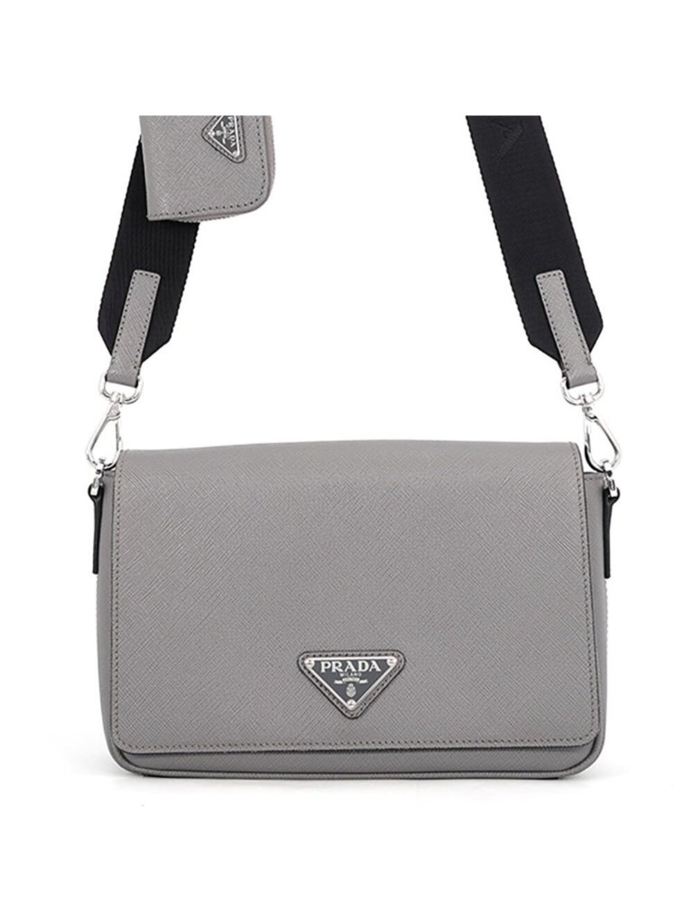 Prada Shoulder Bag Triangle Logo Saffiano Leather